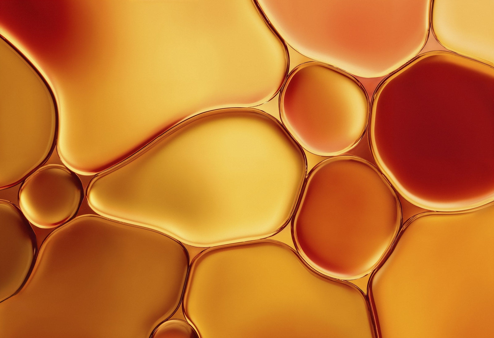 Burbujas de aceite en tonos ámbar